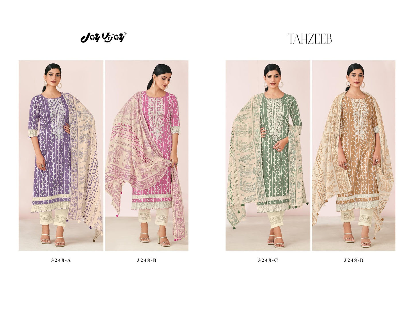 Tahzeeb 3248 Jay Vijay Cotton Pant Style Suits Wholesaler India