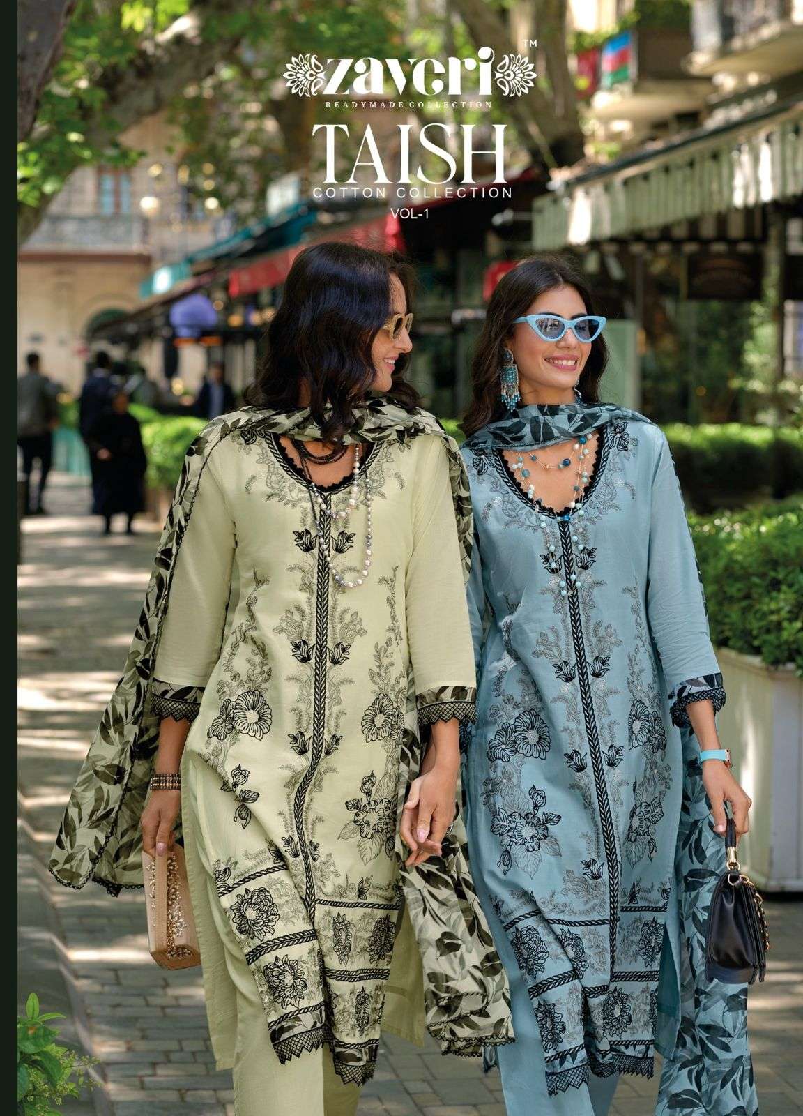 Taish Vol 1 Zaveri Cambric Cotton Pakistani Readymade Suits Exporter Ahmedabad