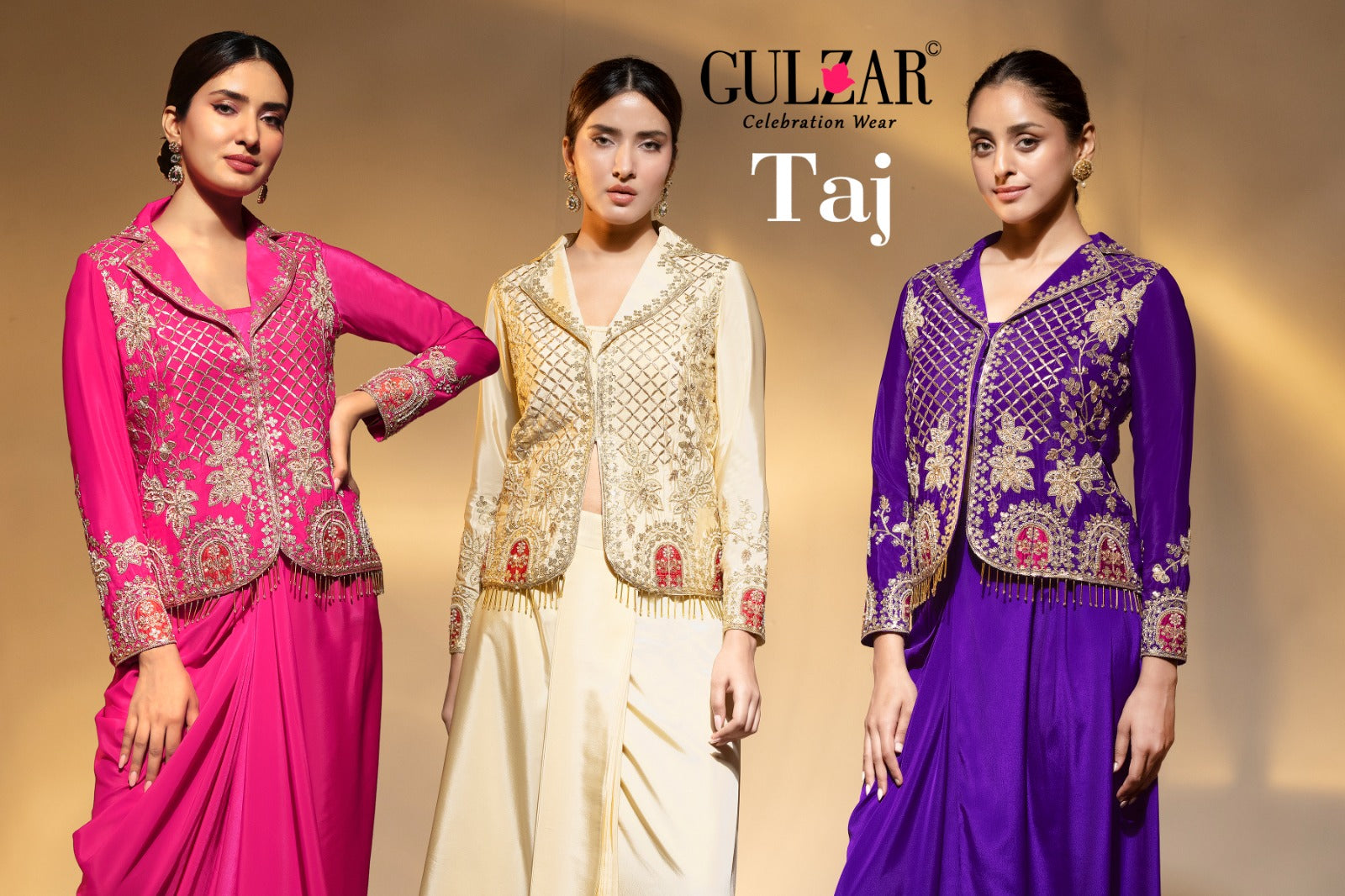 Taj Gulzar Crape Indo Western Pair Wholesaler Ahmedabad