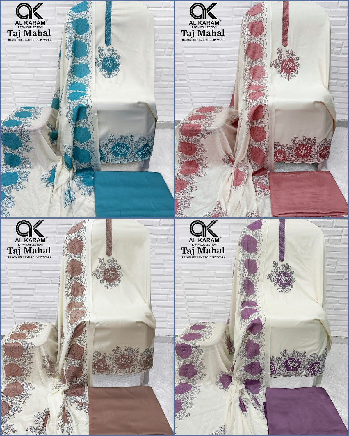 Taj Mahal Al Karam Rayon Karachi Salwar Suits Wholesale Price