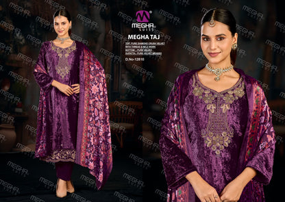 Taj Megha Viscose Velvet Suits Wholesale Price