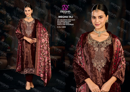 Taj Megha Viscose Velvet Suits Wholesale Price