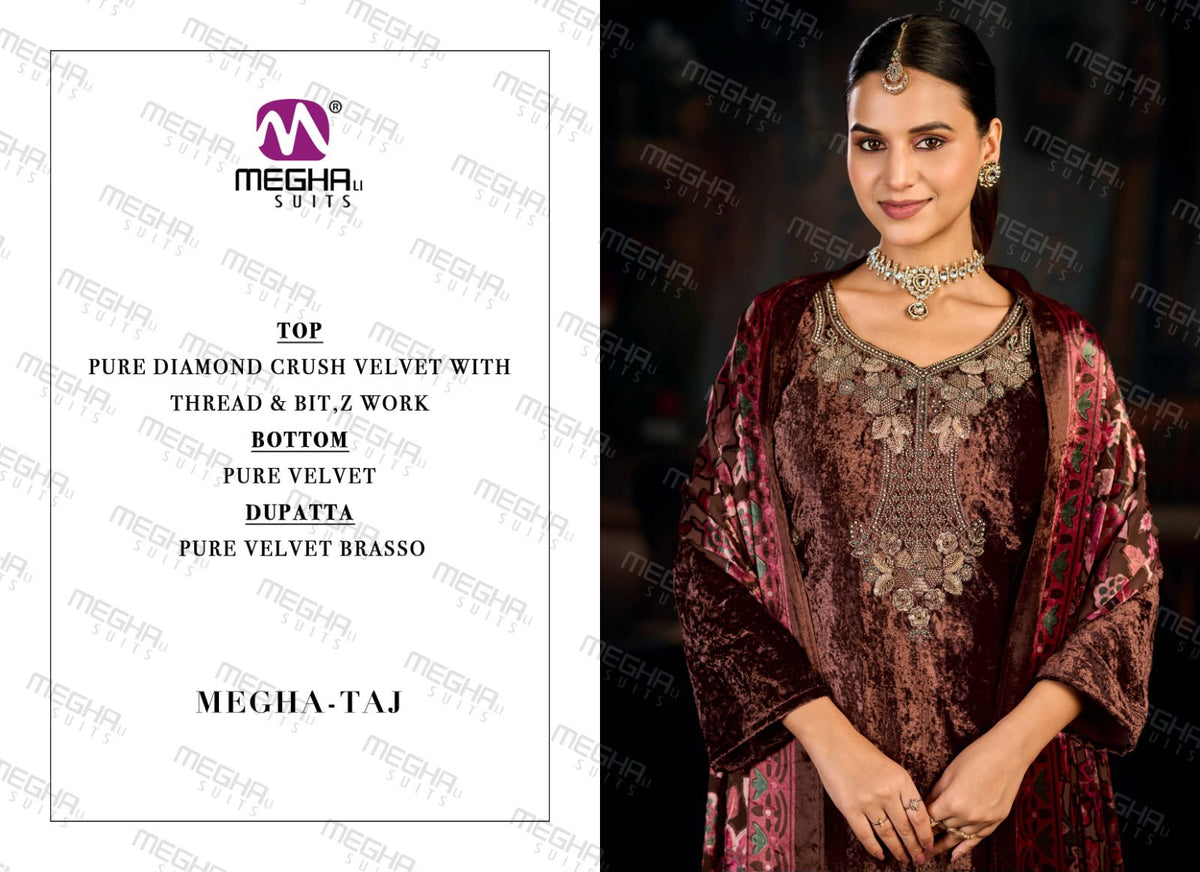Taj Megha Viscose Velvet Suits Wholesale Price