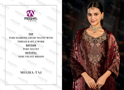 Taj Megha Viscose Velvet Suits Wholesale Price