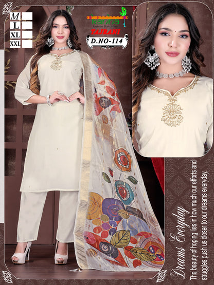 Tajrani Kanha Roman Readymade Pant Style Suits Wholesale Price