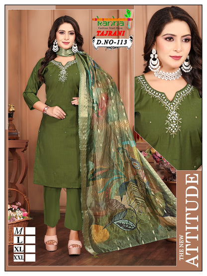 Tajrani Kanha Roman Readymade Pant Style Suits Wholesale Price