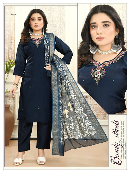 Tajrani Kanha Roman Readymade Pant Style Suits Wholesale Price