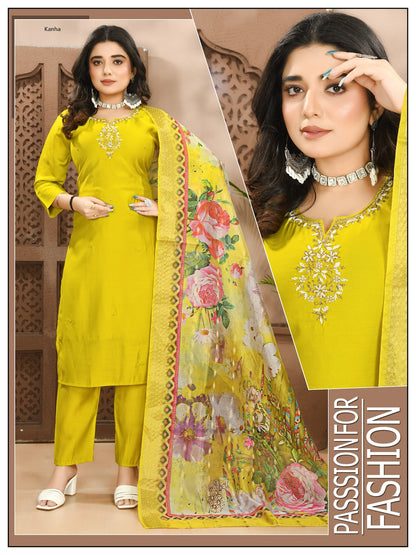 Tajrani Kanha Roman Readymade Pant Style Suits Wholesale Price