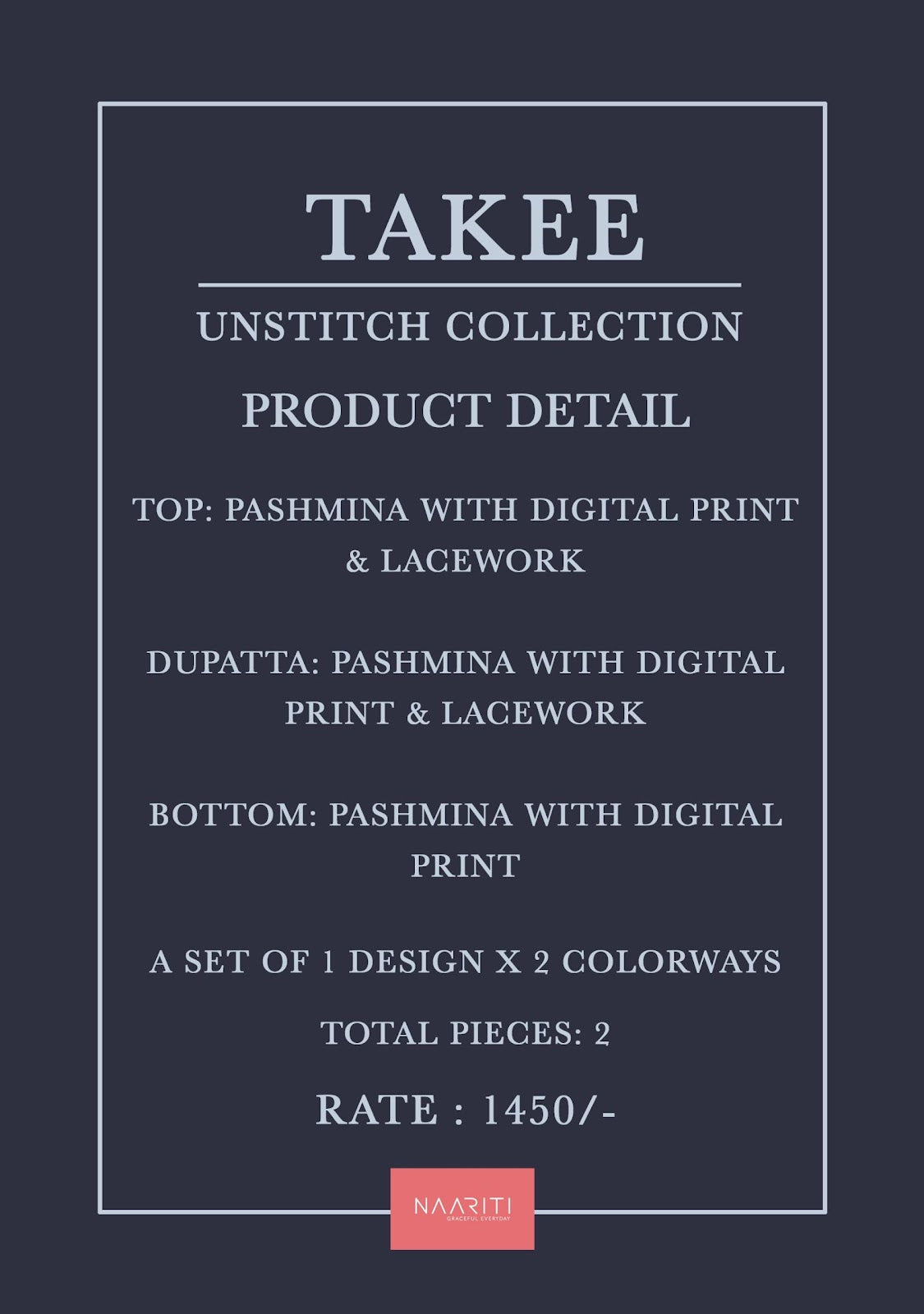 Takee Naariti Pashmina Suits Wholesale