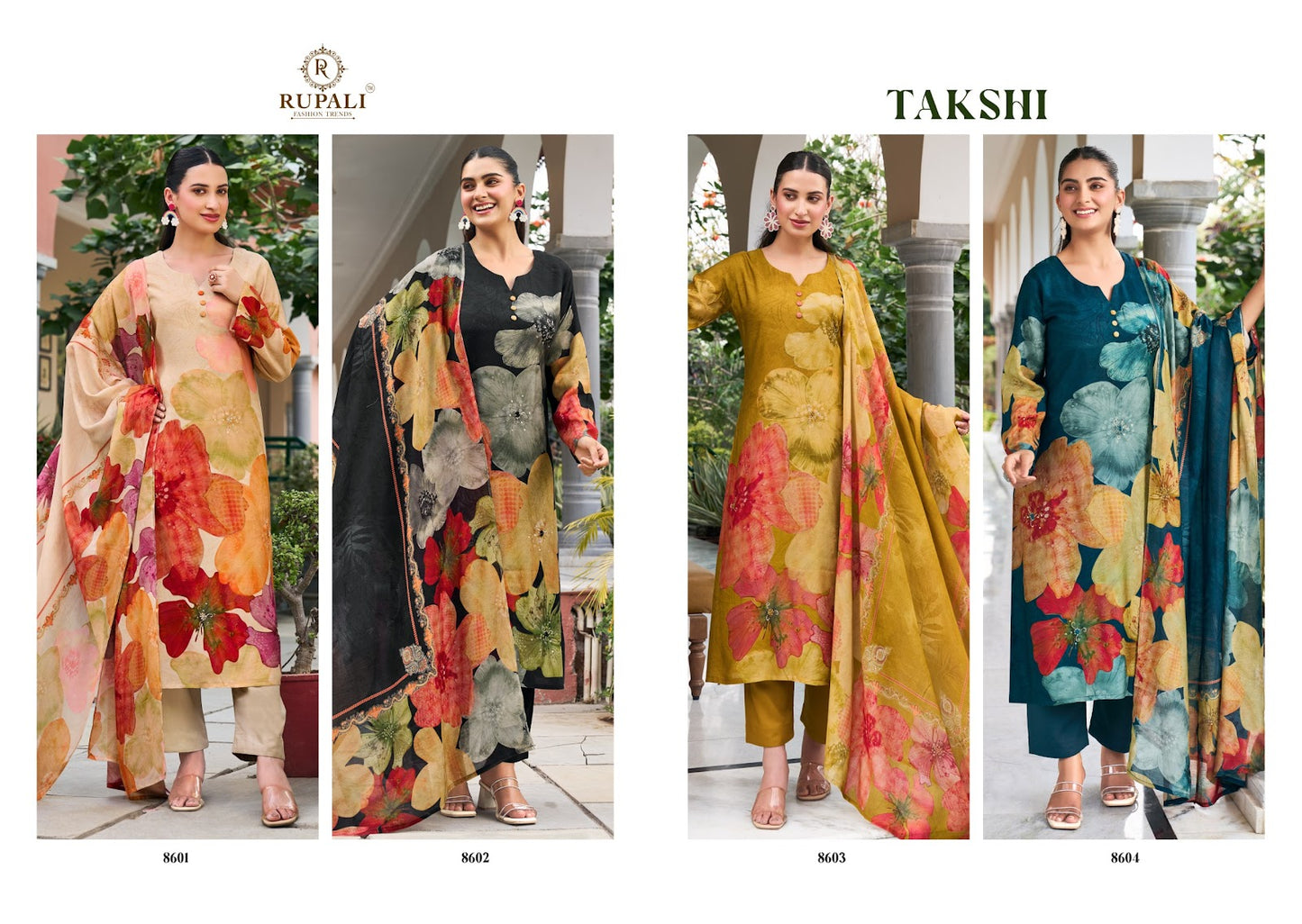 Takshi Rupali Viscose Muslin Pant Style Suits Wholesale Rate