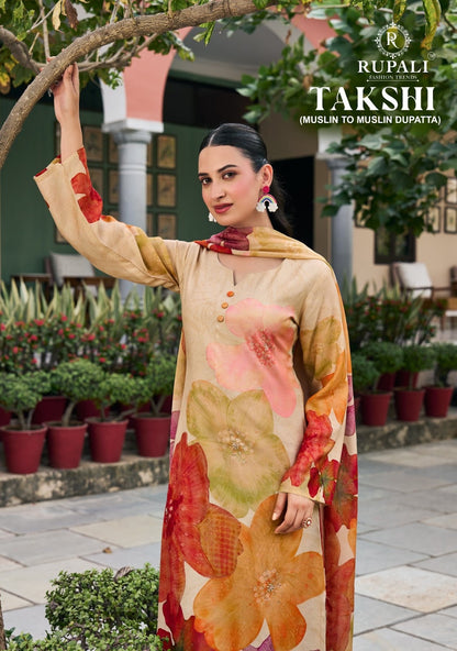 Takshi Rupali Viscose Muslin Pant Style Suits Wholesale Rate