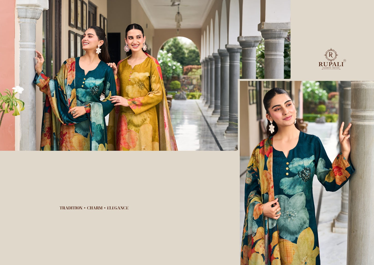 Takshi Rupali Viscose Muslin Pant Style Suits Wholesale Rate