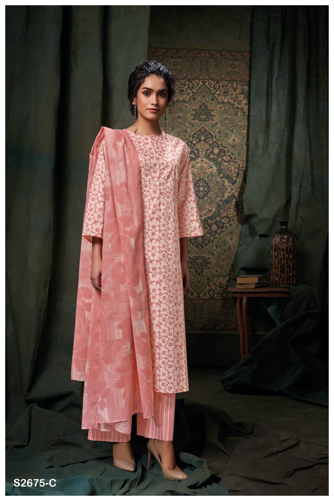 Takshvi 2675 Ganga Premium Cotton Plazzo Style Suits Wholesale Rate