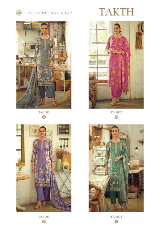 Takth The Hermitage Shop Cotton Satin Karachi Salwar Suits Manufacturer