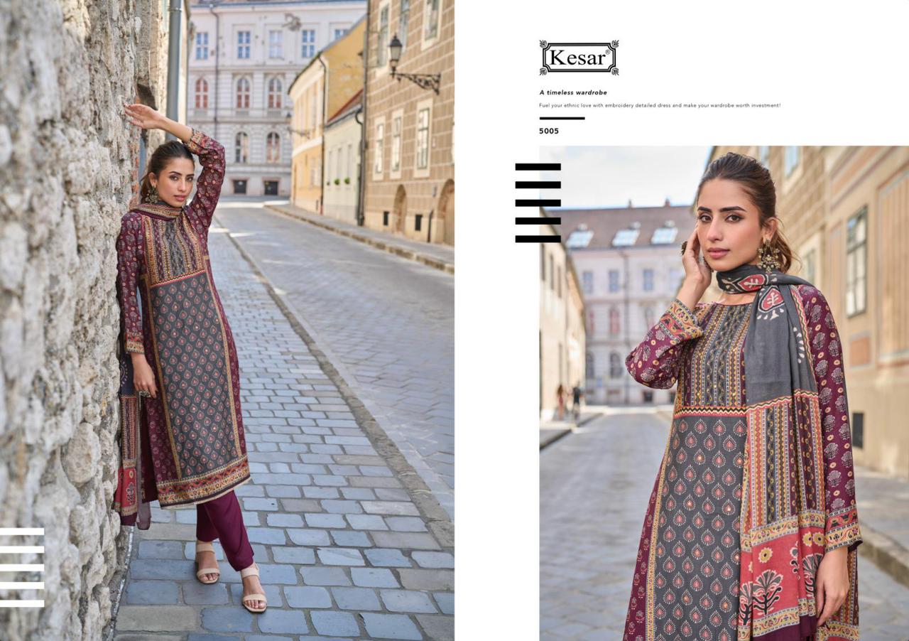 Tales Of Ajrakh Dn 5001-5004 Kesar Viscose Muslin Pant Style Suits Manufacturer