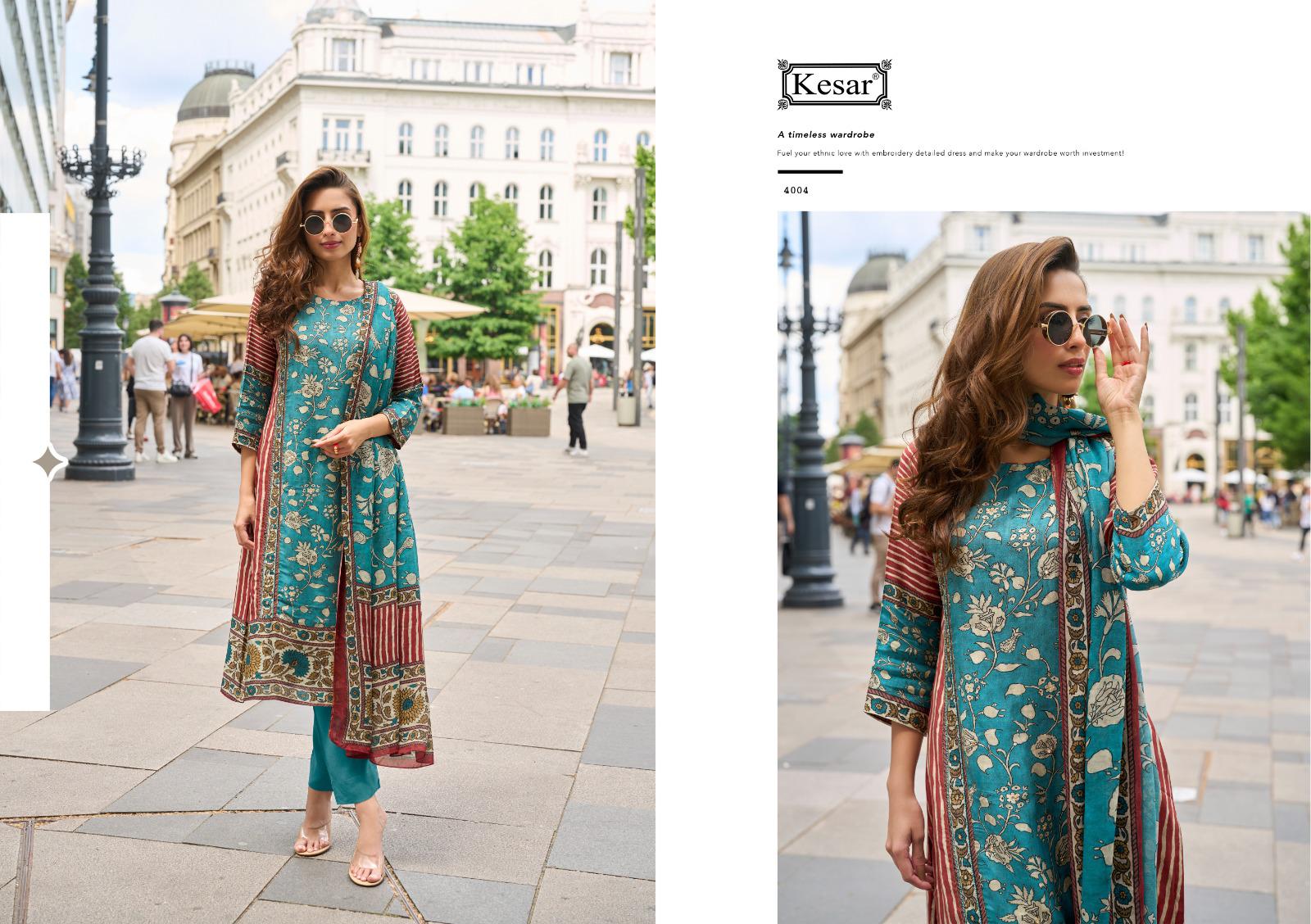 Tales Of Ajrakh Kesar Pure Viscose Pant Style Suits Wholesale Rate