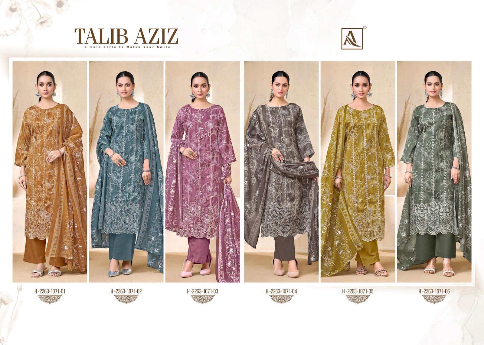 Talib Aziz Alok Zam Cotton Karachi Salwar Suits Exporter India