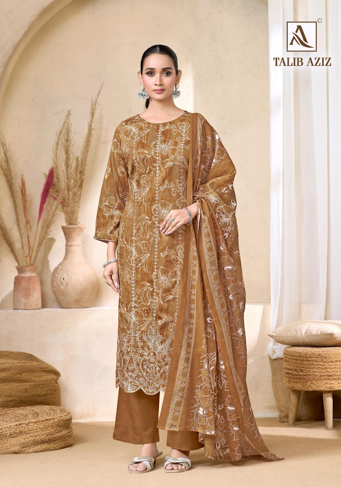 Talib Aziz Alok Zam Cotton Karachi Salwar Suits Exporter India