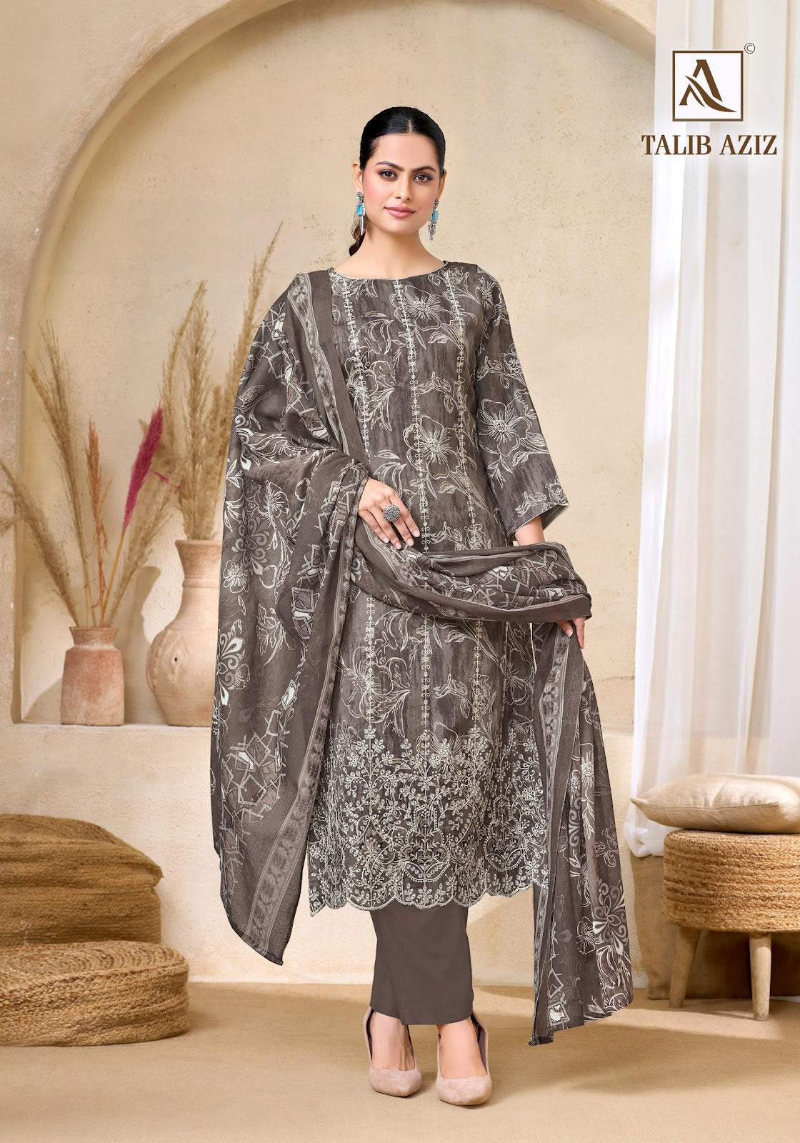 Talib Aziz Alok Zam Cotton Karachi Salwar Suits Exporter India