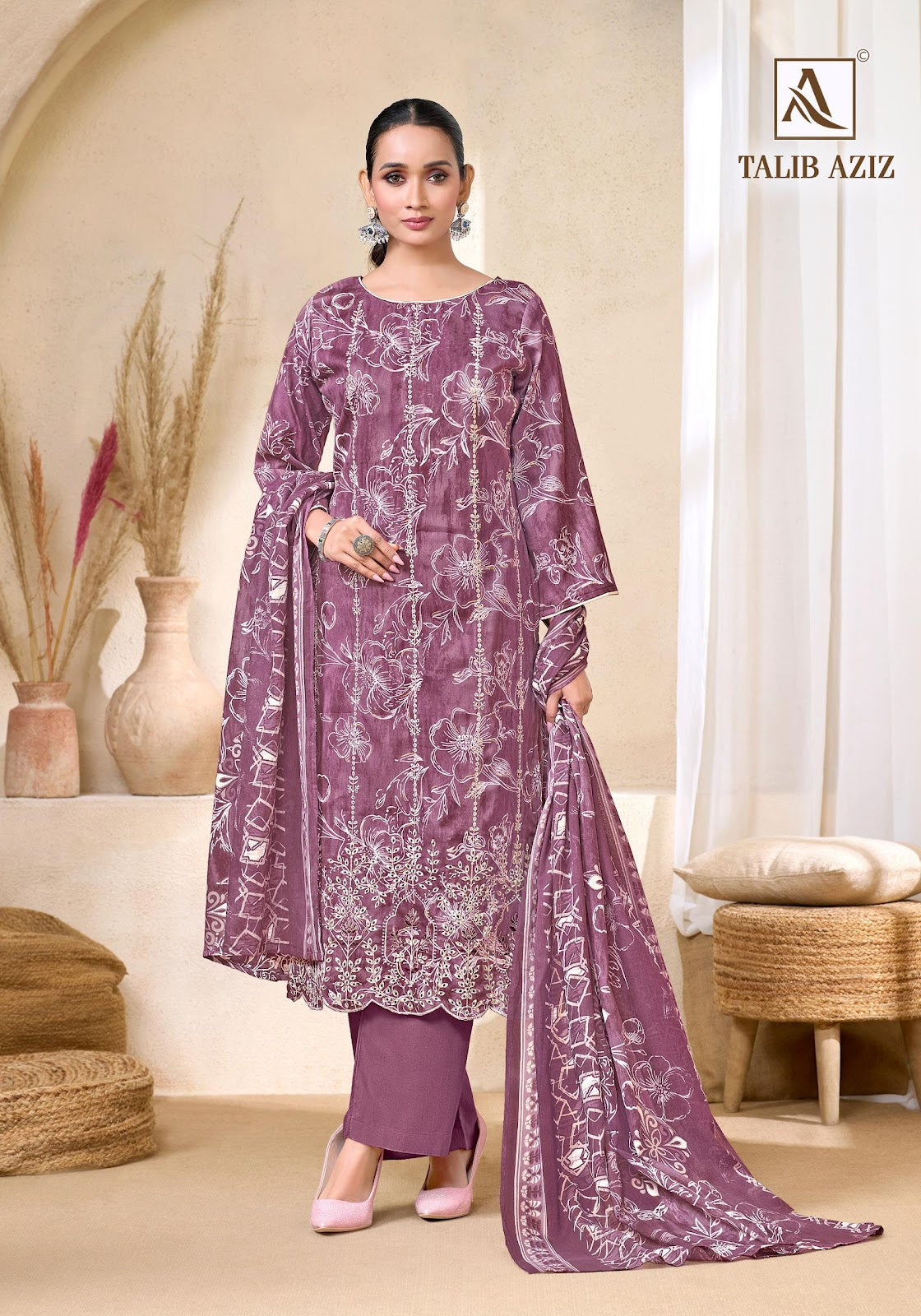Talib Aziz Alok Zam Cotton Karachi Salwar Suits Exporter India