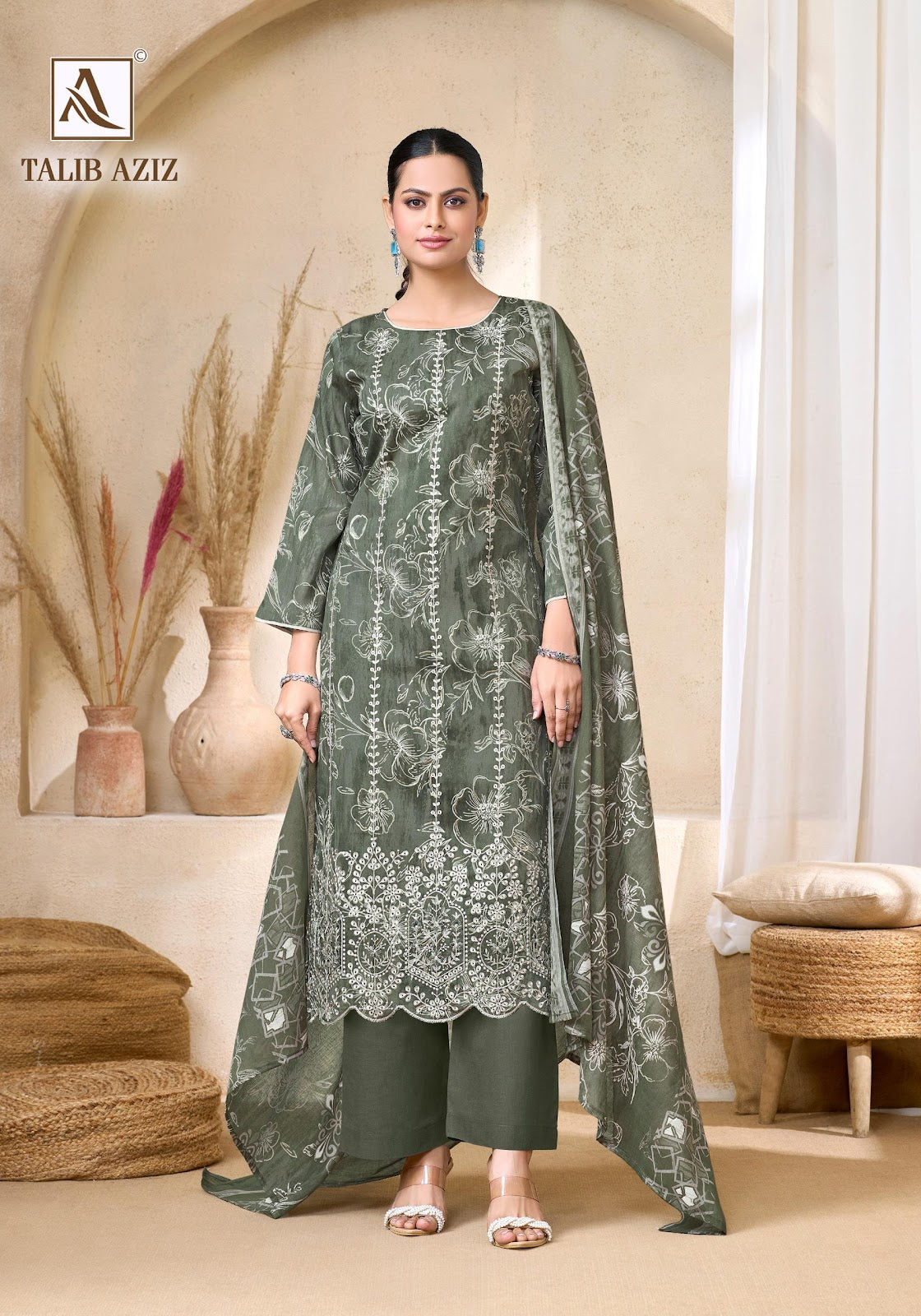 Talib Aziz Alok Zam Cotton Karachi Salwar Suits Exporter India