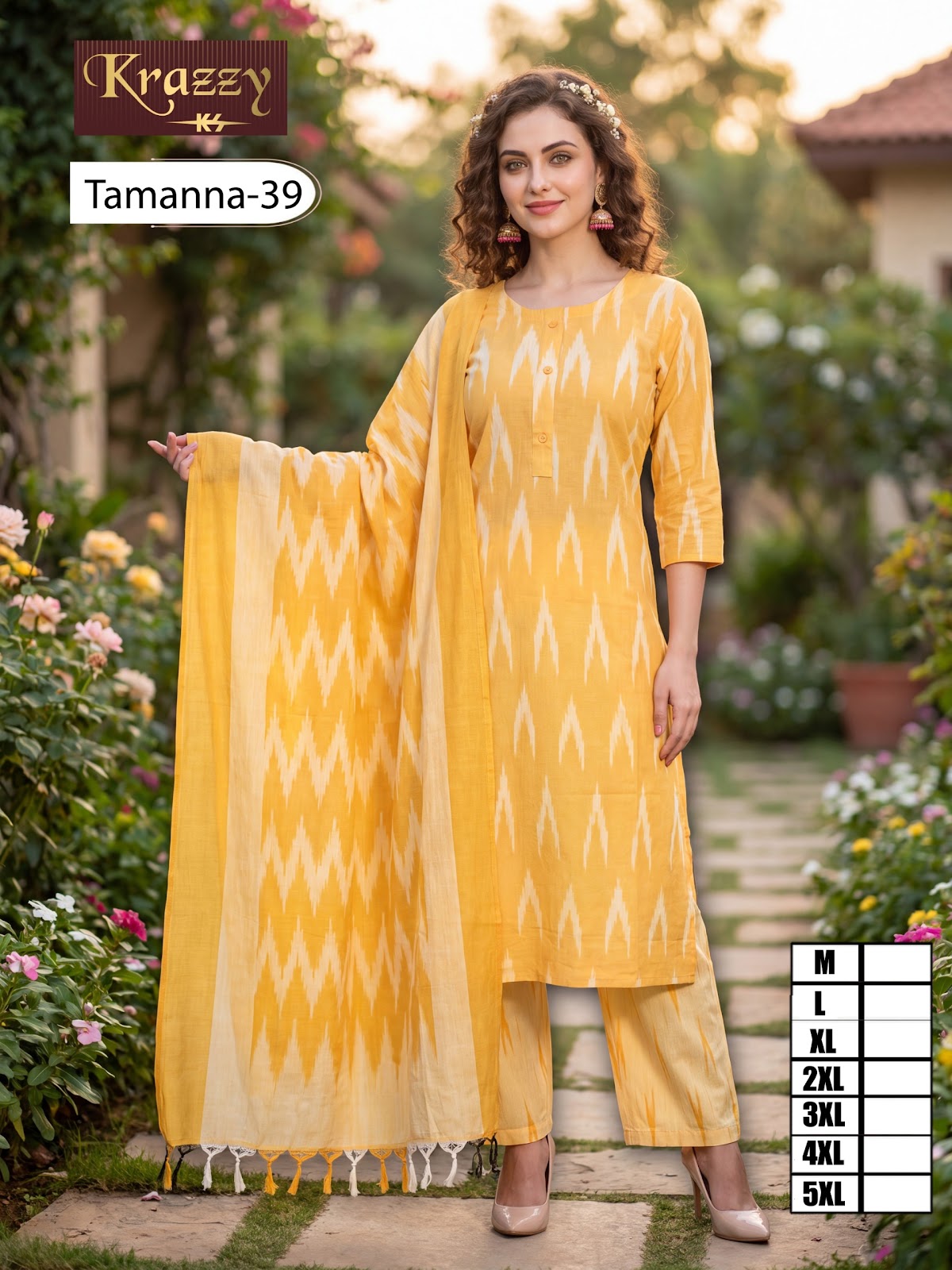 Tamanna Ikkat Kanha Readymade Cotton Pant Suits Exporter Gujarat