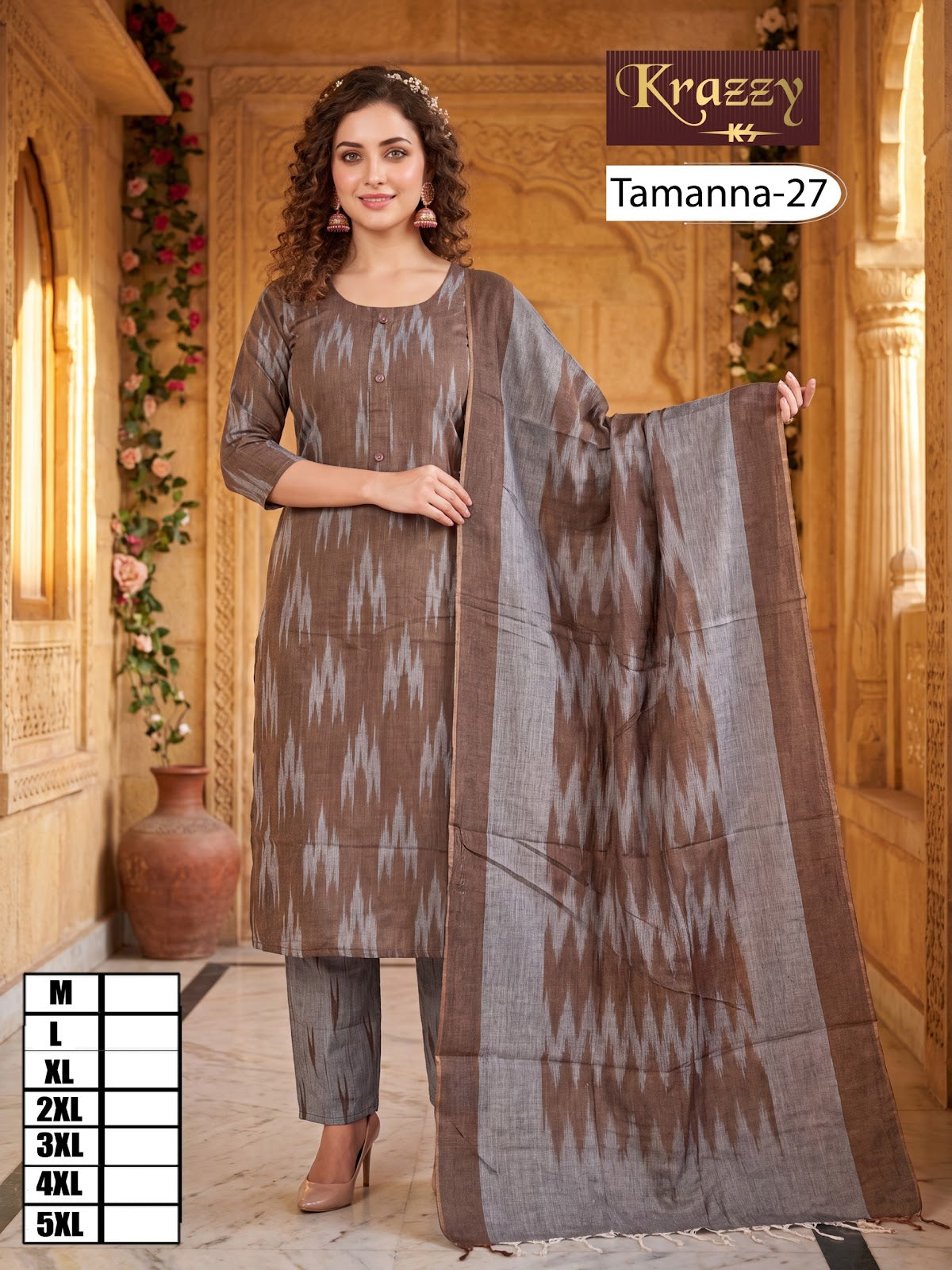 Tamanna Ikkat Kanha Readymade Cotton Pant Suits Exporter Gujarat