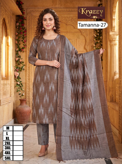 Tamanna Ikkat Kanha Readymade Cotton Pant Suits Exporter Gujarat