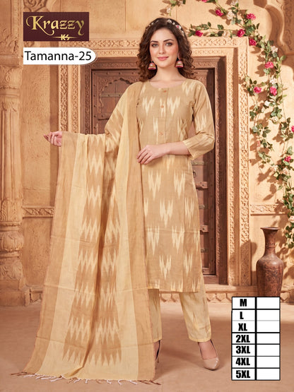 Tamanna Ikkat Kanha Readymade Cotton Pant Suits Exporter Gujarat