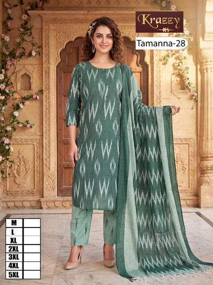 Tamanna Ikkat Kanha Readymade Cotton Pant Suits Exporter Gujarat