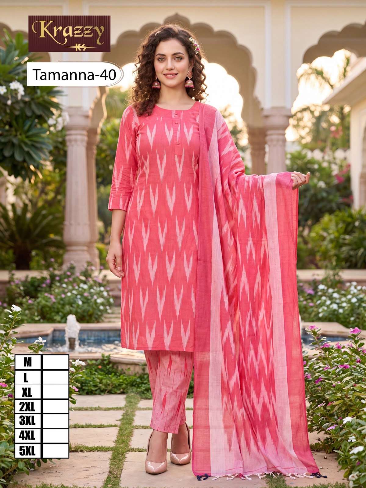 Tamanna Ikkat Kanha Readymade Cotton Pant Suits Exporter Gujarat