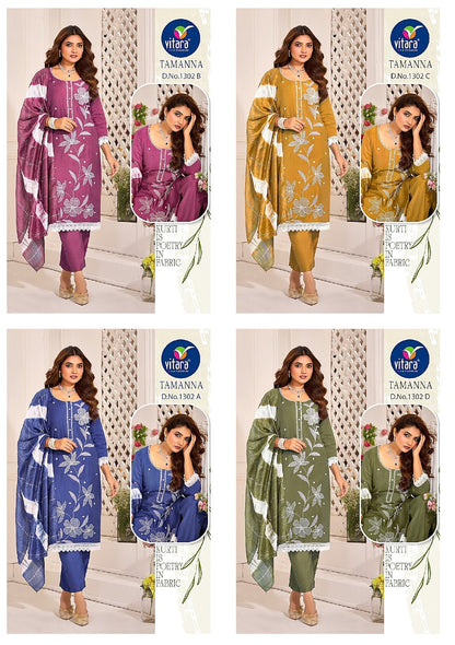 Tamanna Vitara Vetican Silk Readymade Pant Style Suits Wholesale Price