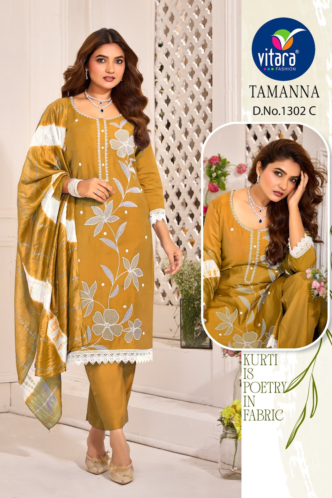 Tamanna Vitara Vetican Silk Readymade Pant Style Suits Wholesale Price