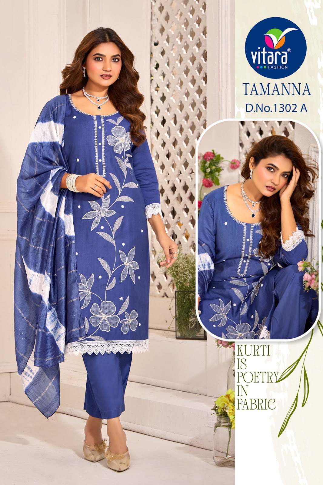 Tamanna Vitara Vetican Silk Readymade Pant Style Suits Wholesale Price