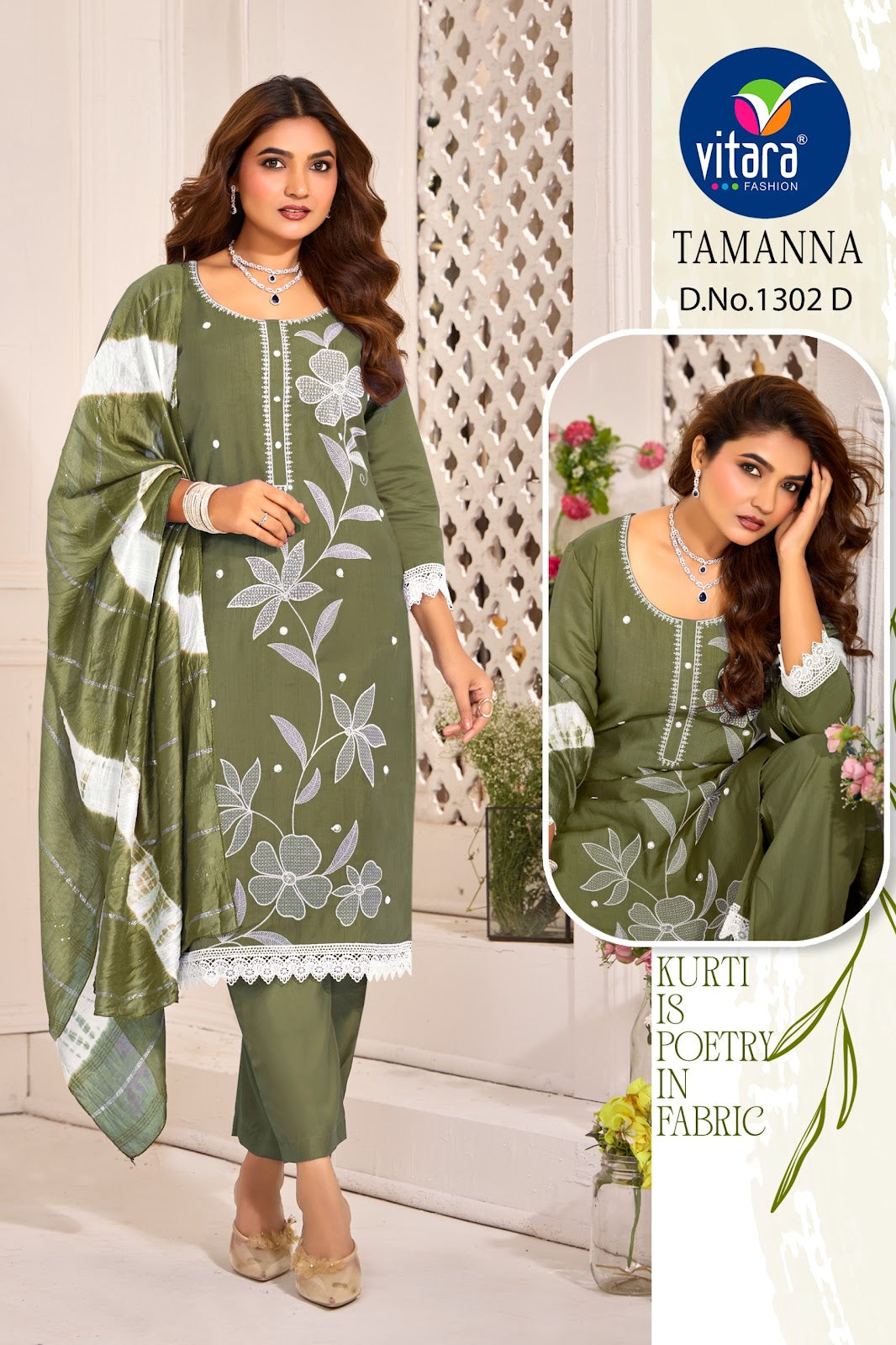 Tamanna Vitara Vetican Silk Readymade Pant Style Suits Wholesale Price