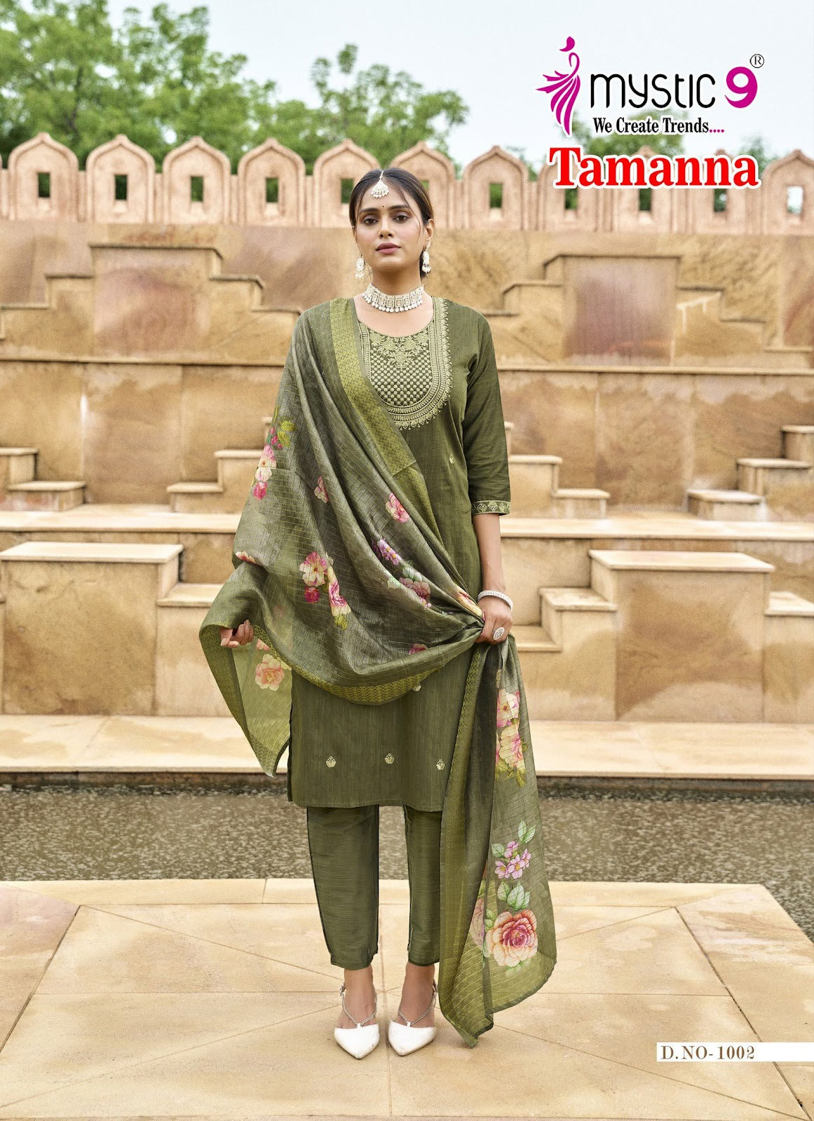Tamanna Vol 1 Mystic 9 Banglore Silk Dobby Readymade Pant Style Suits Exporter Gujarat