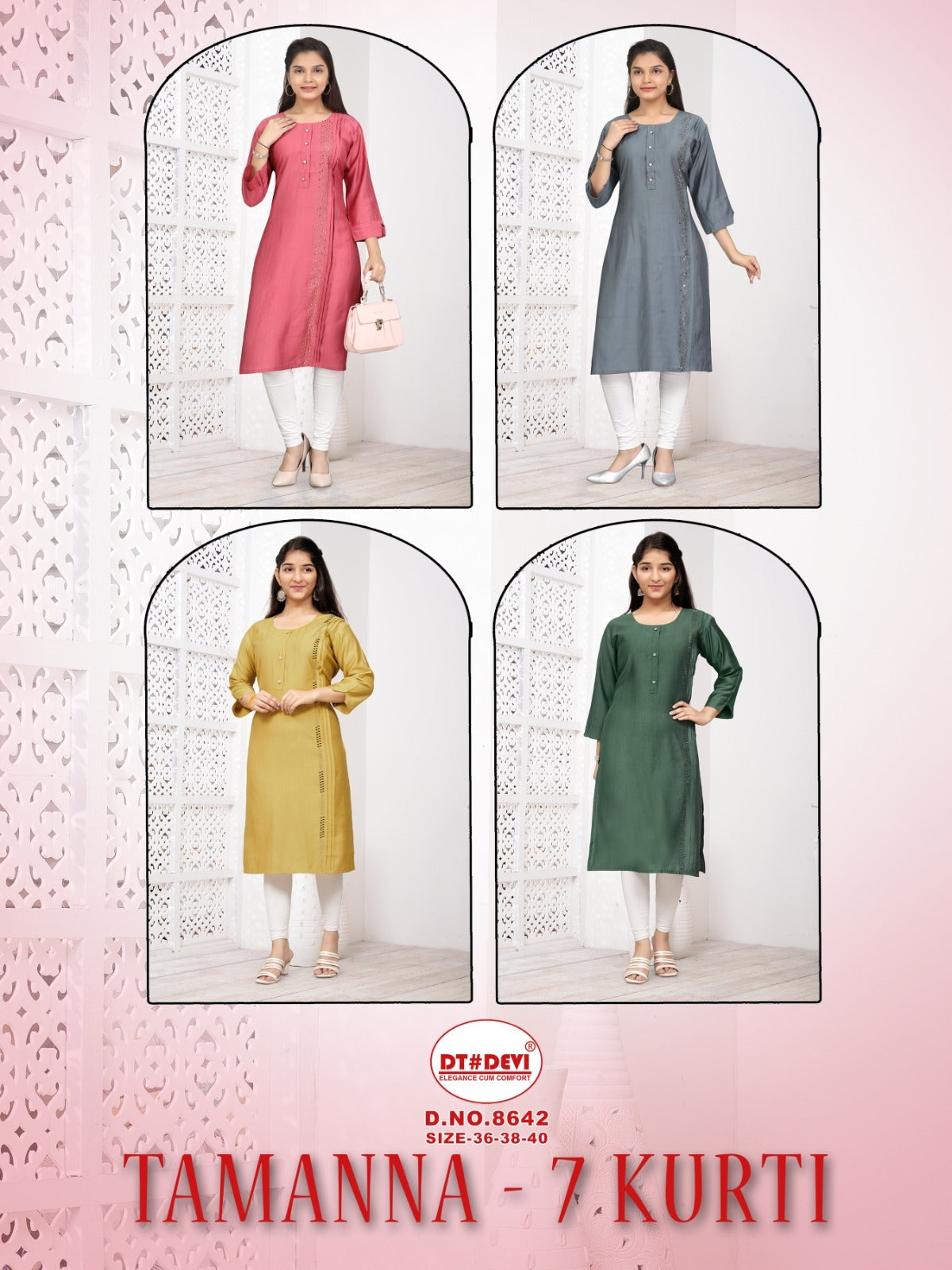 Tamanna Vol 7 Dt Devi Silk Knee Length Kurtis Exporter India