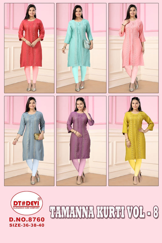 Tamanna Vol 8 8760 Dt Devi Vetican Straight Cut Kurtis Manufacturer Gujarat
