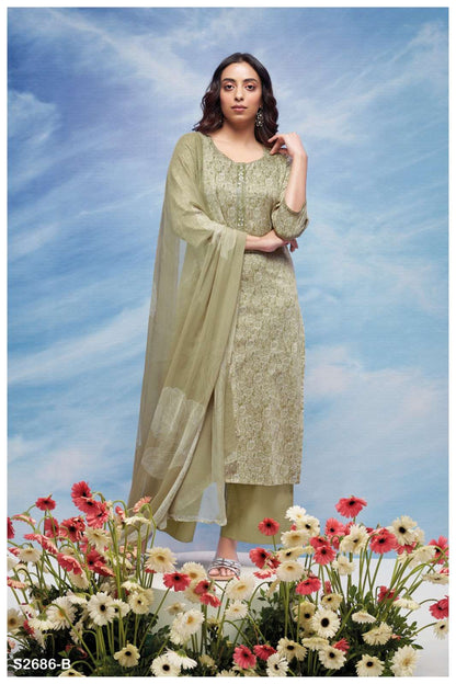 Tamar S2686 Ganga Premium Cotton Plazzo Style Suits Wholesale Price