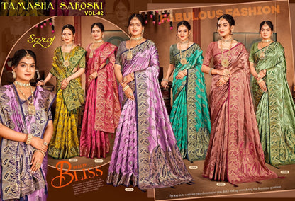 Tamasha Saroski Saroj Soft Organza Sarees Wholesale