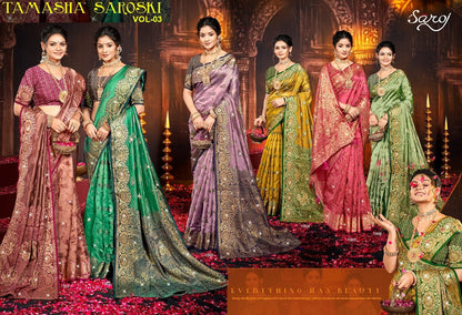 Tamasha Saroski Saroj Soft Organza Sarees Wholesale
