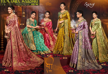 Tamasha Saroski Saroj Soft Organza Sarees Wholesale