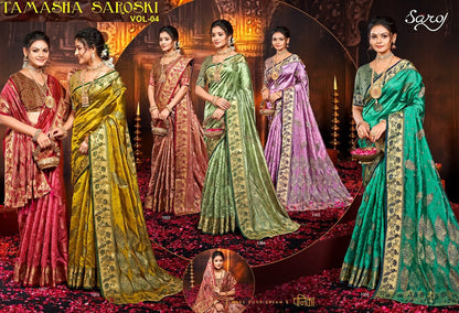 Tamasha Saroski Saroj Soft Organza Sarees Wholesale