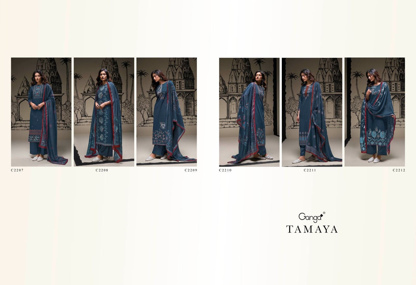Tamaya Ganga Silk Satin Plazzo Style Suits Supplier Gujarat