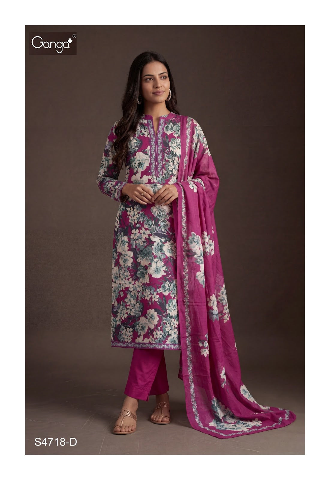 Tamia 4718 Ganga Premium Cotton Pant Style Suits Supplier India