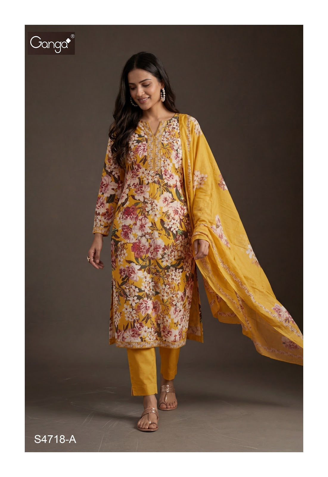 Tamia 4718 Ganga Premium Cotton Pant Style Suits Supplier India