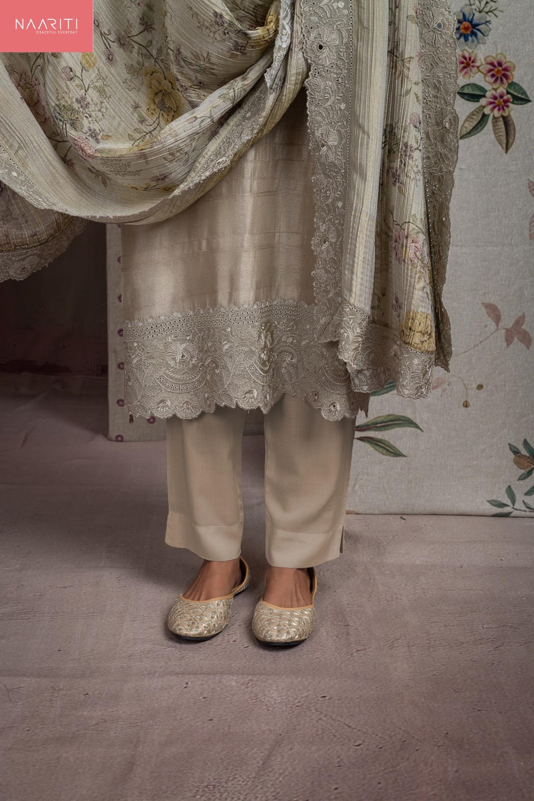 Tamsin Naariti Tussar Silk Pant Style Suits Manufacturer