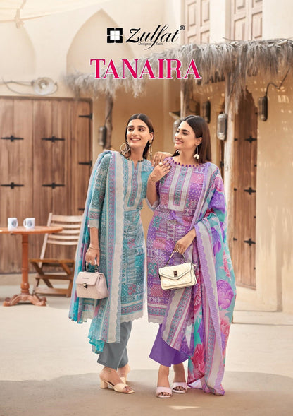 Tanaira Zulfat Designer Cotton Karachi Salwar Suits Wholesale