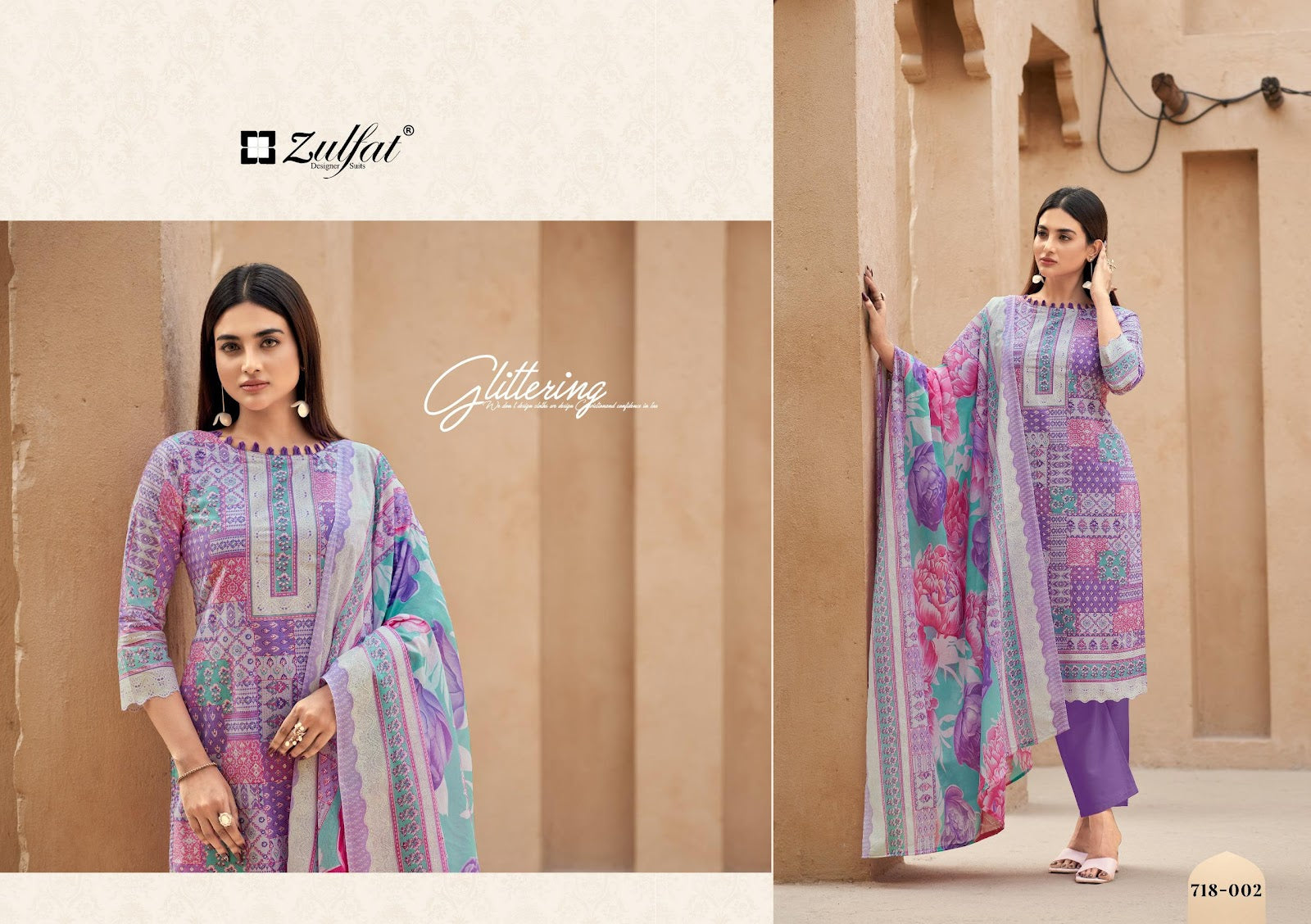 Tanaira Zulfat Designer Cotton Karachi Salwar Suits Wholesale