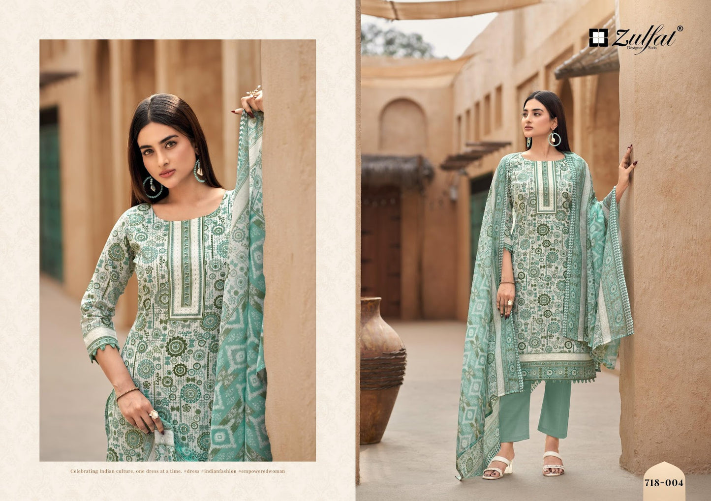 Tanaira Zulfat Designer Cotton Karachi Salwar Suits Wholesale